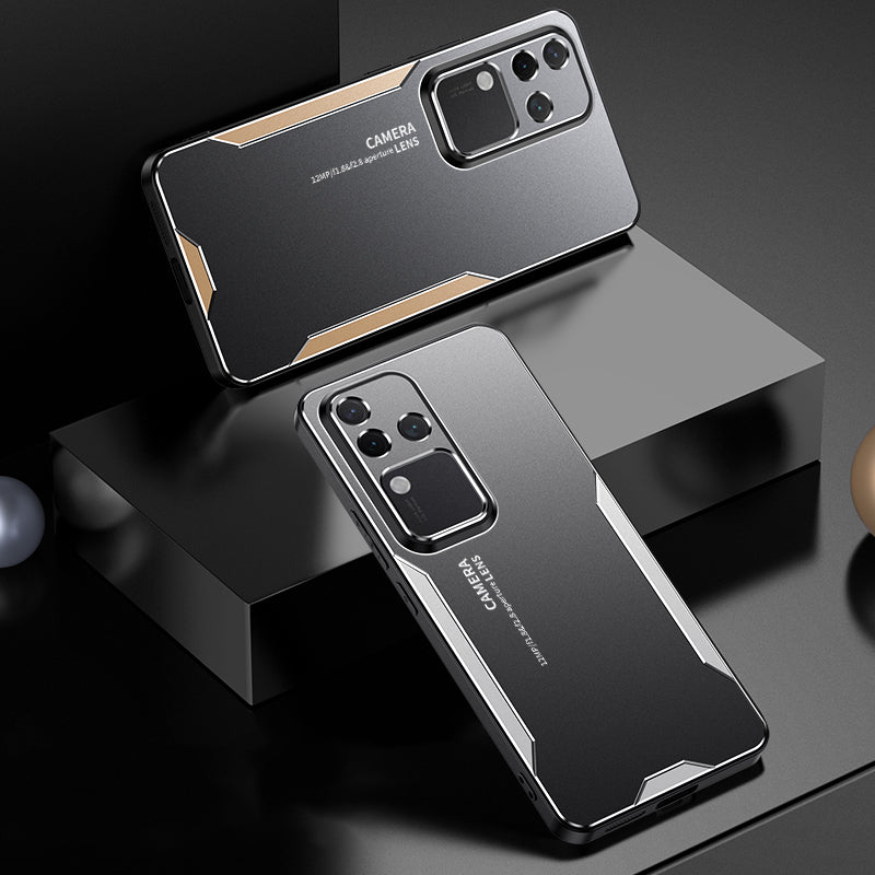 For vivo S18 Pro 5G Mobile Phone Case Shockproof Aluminum Alloy+PC+TPU Phone Shell - Gold For vivo S18 Pro 5G Mobile Phone Case Shockproof Aluminum Alloy+PC+TPU Phone Shell - Gold